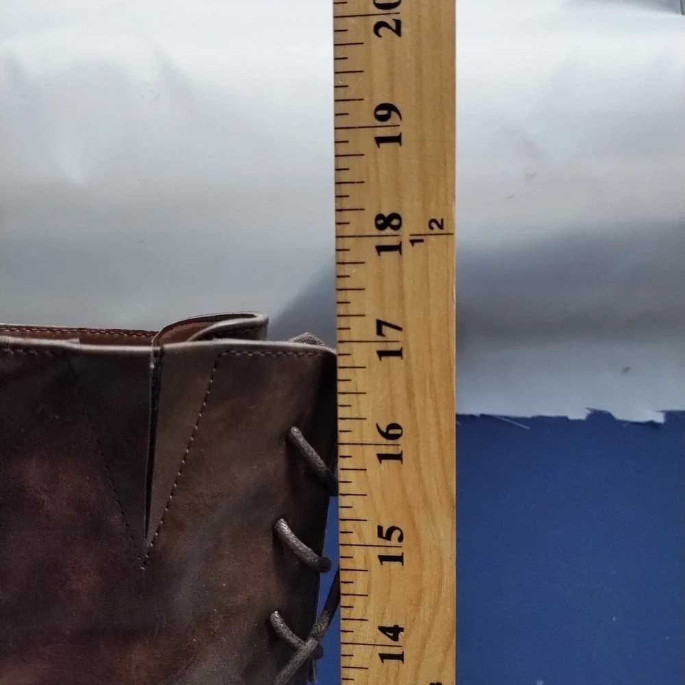 Barcelona-6 Boots‎ Womens Size 8.5W Brown Leather Waterproof Round Toe Side Zip
